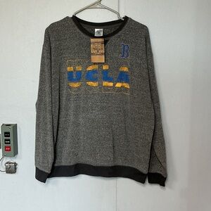 Rivalry Threads Gray Crewneck with Blue & Gold UCLA Logo